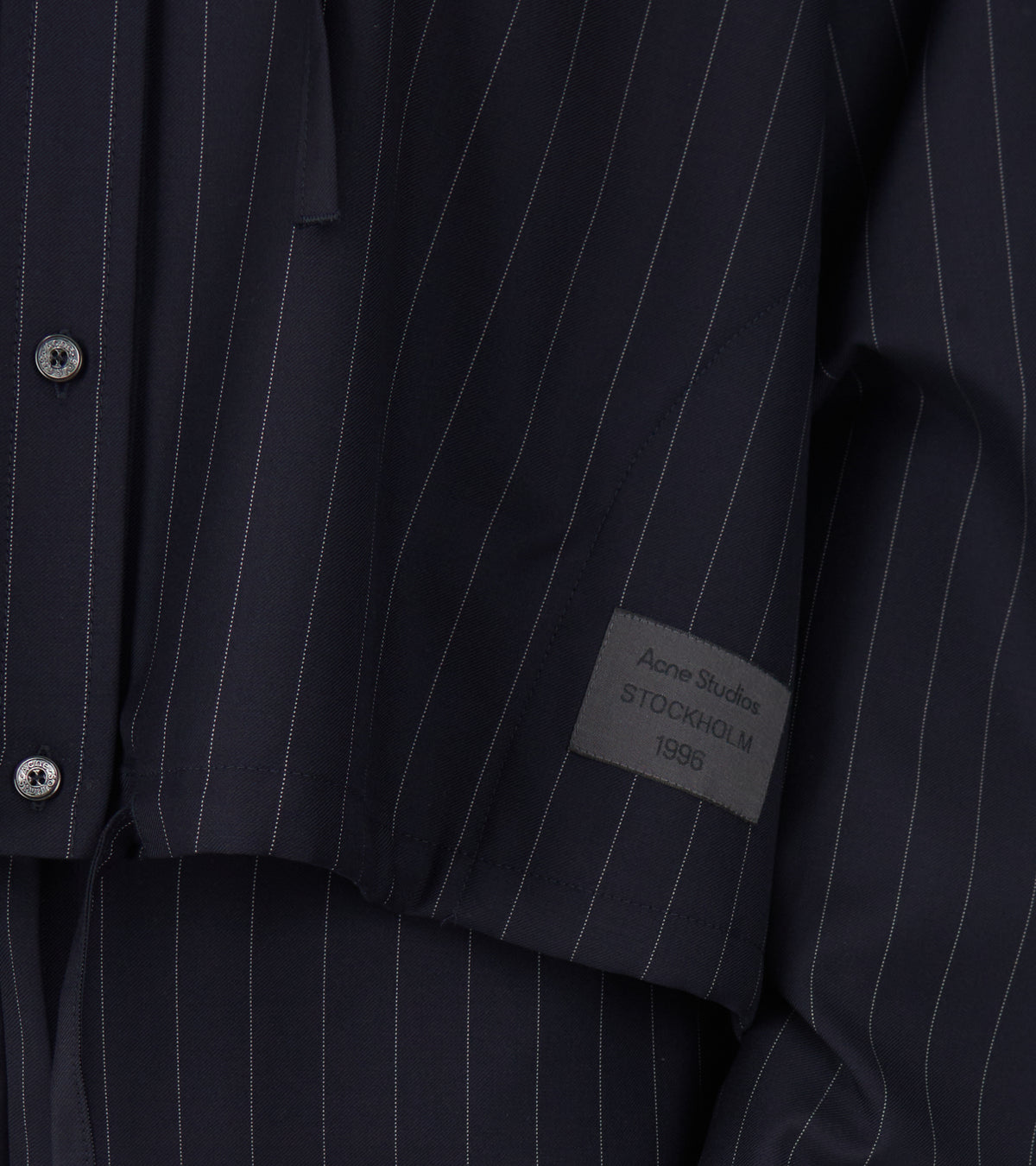 Button-Up Wool Overshirt Navy Blue