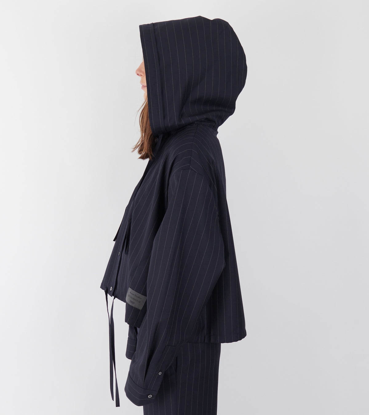 Button-Up Wool Overshirt Navy Blue
