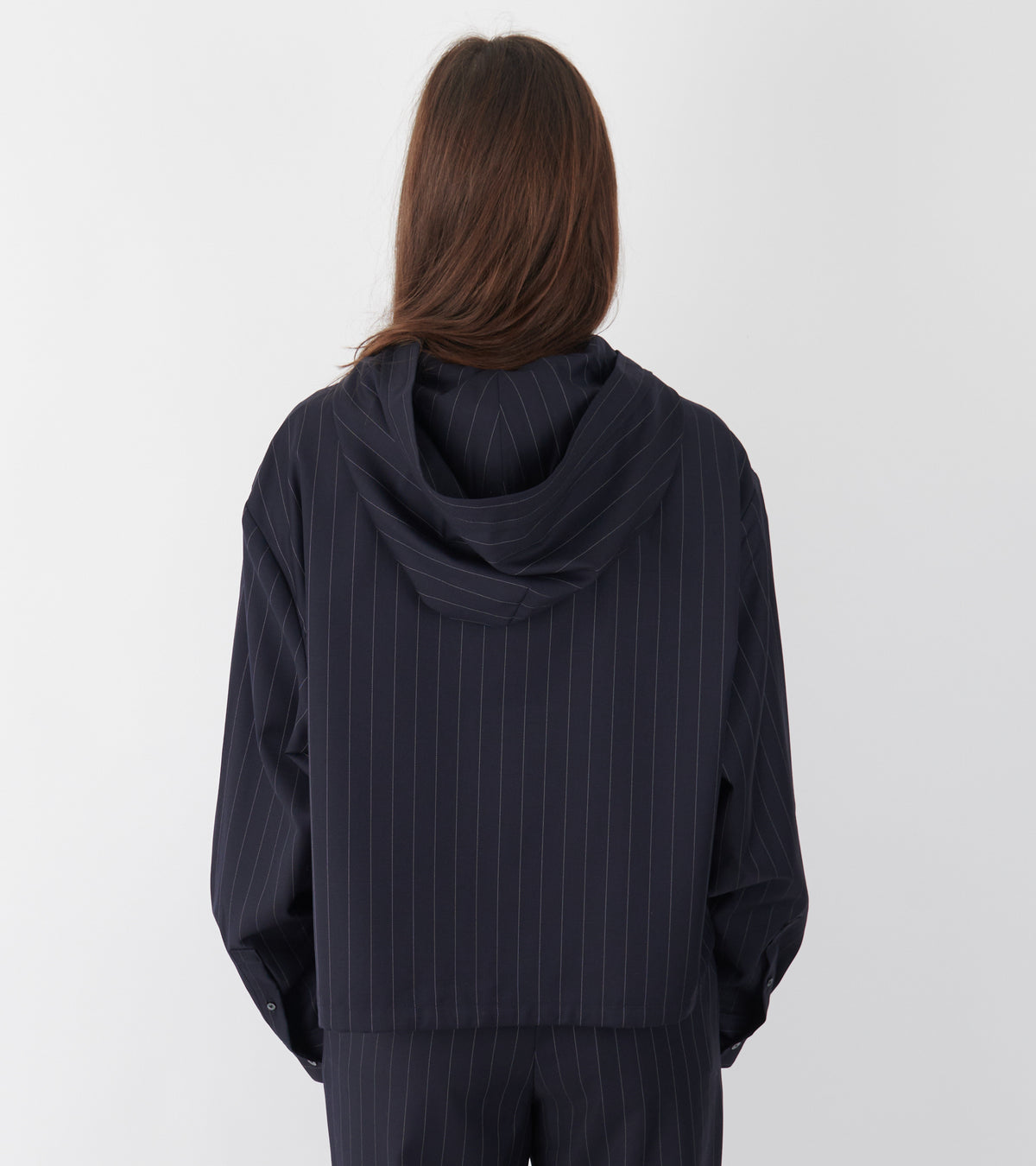 Button-Up Wool Overshirt Navy Blue