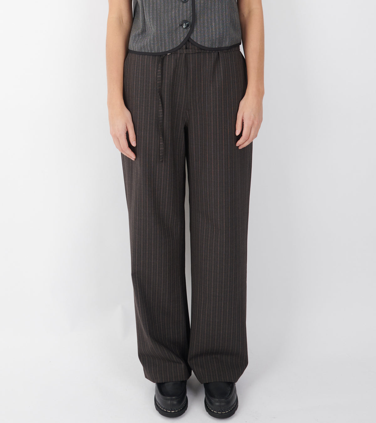 Ingrid Pants Espresso Pinstripes
