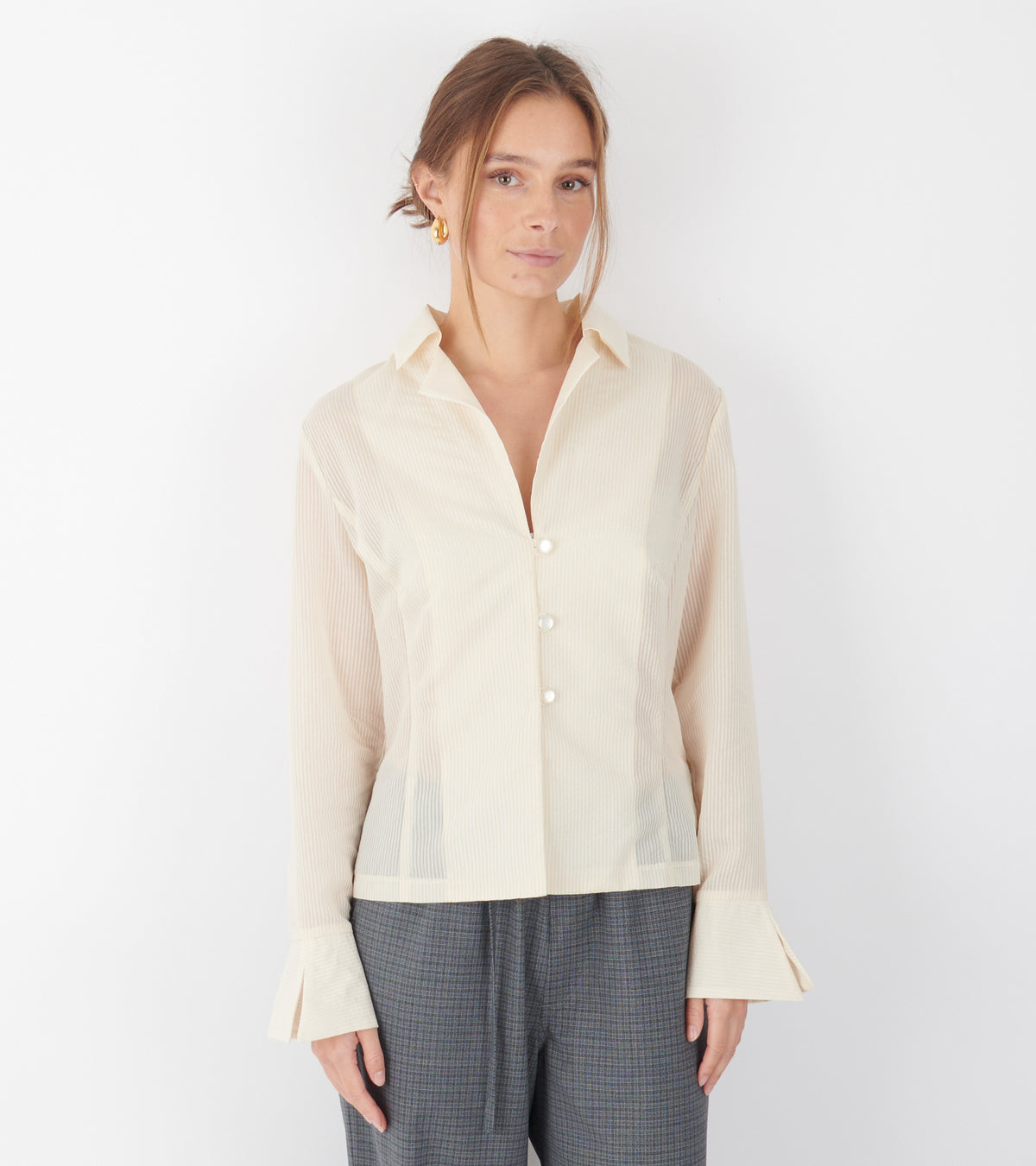 Dan Shirt Striped Ivory