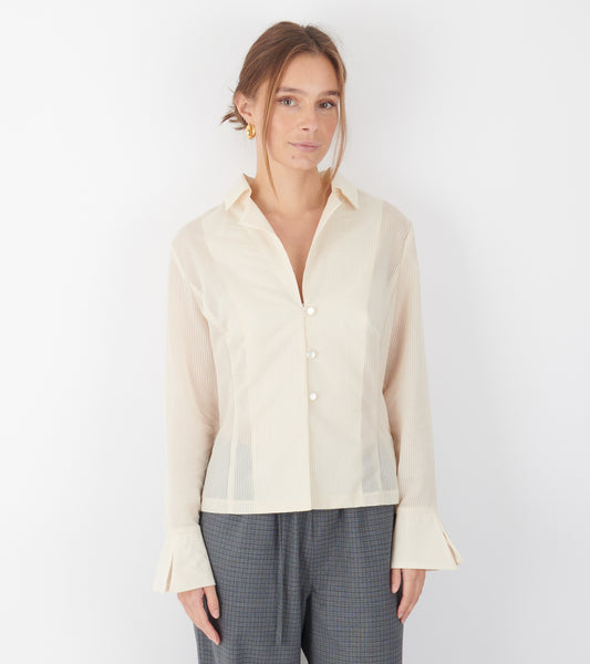Dan Shirt Striped Ivory