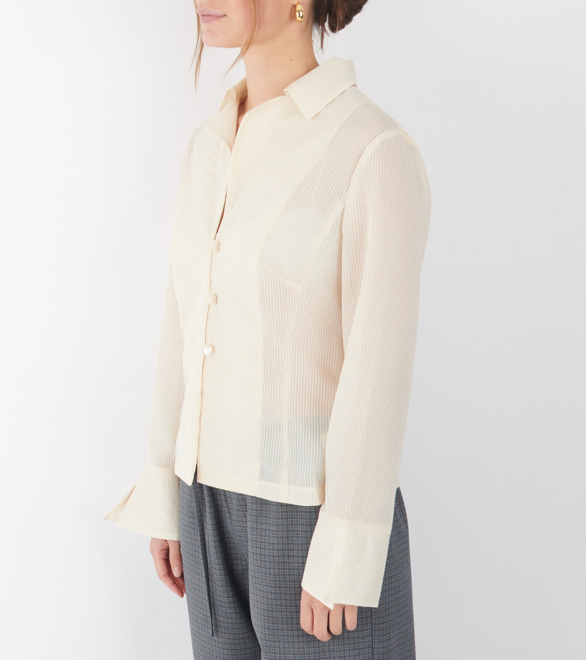 Dan Shirt Striped Ivory