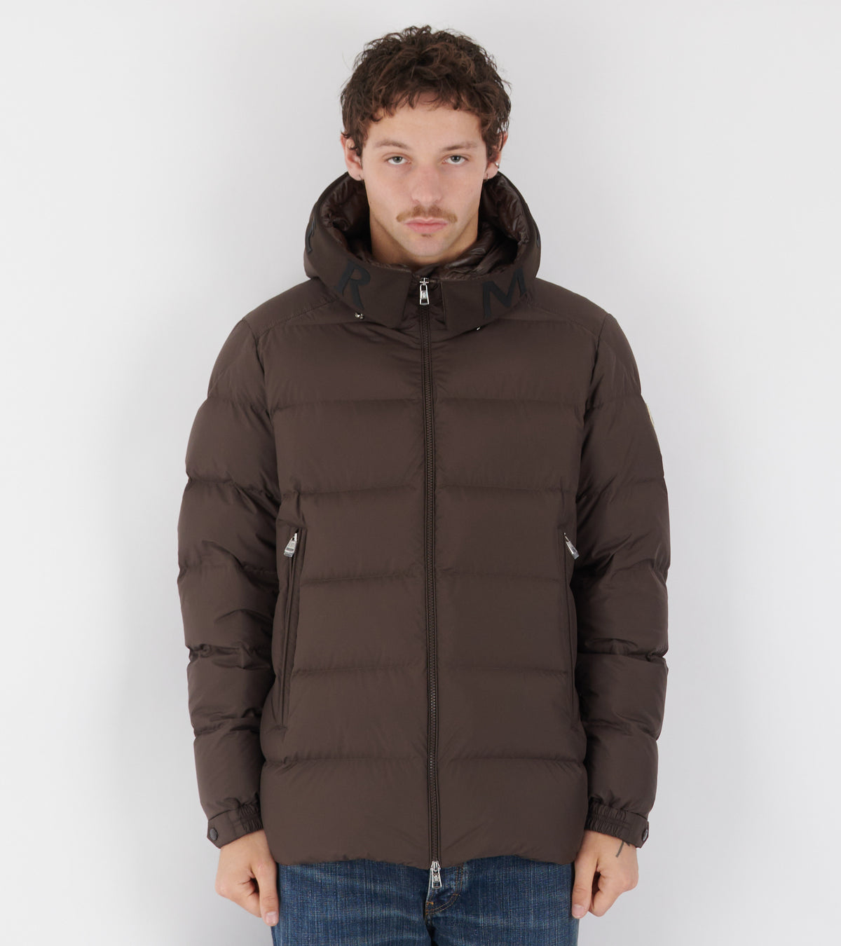 Orvelle Hooded Mid-Length Down Jacket Brown