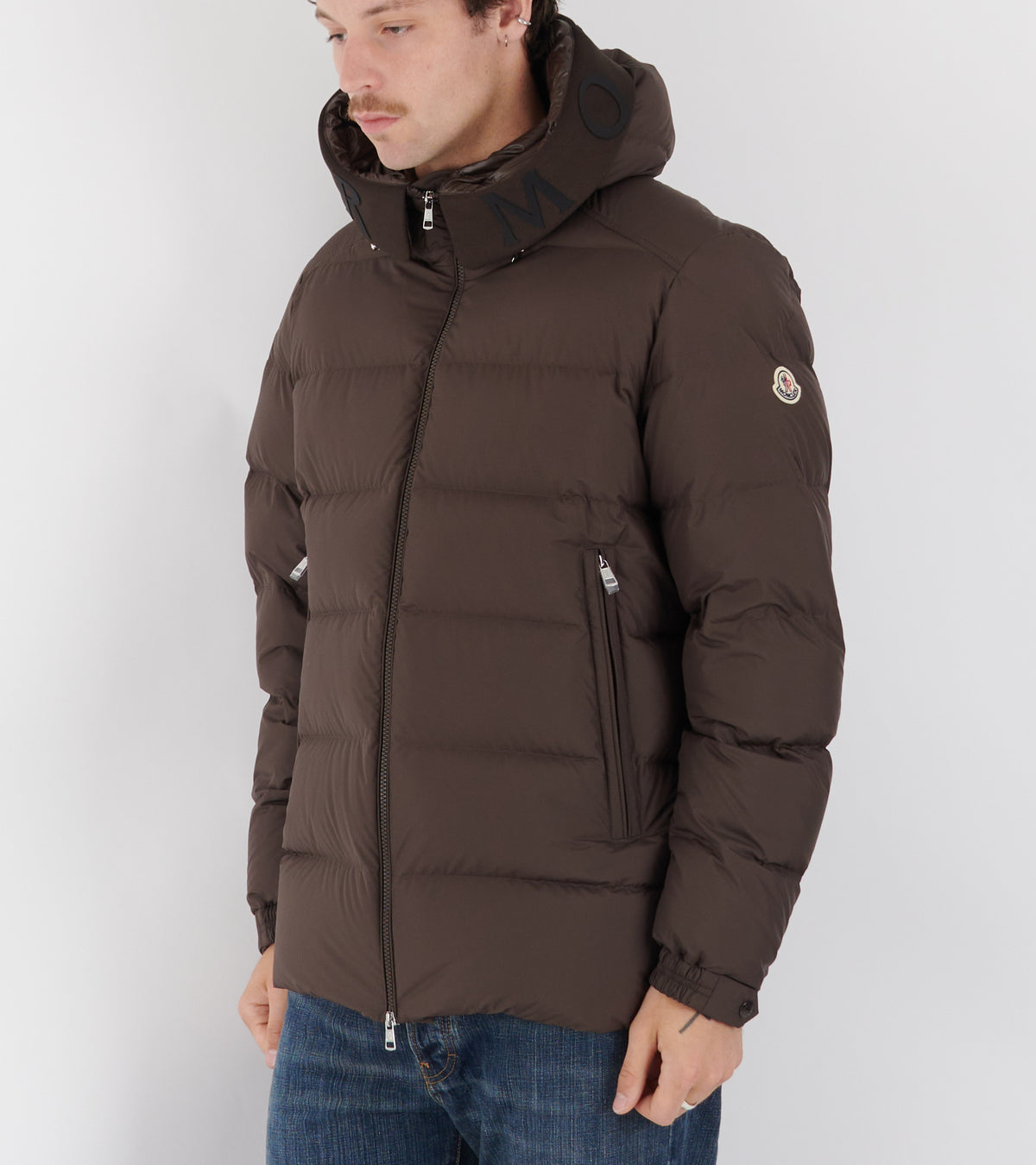 Orvelle Hooded Mid-Length Down Jacket Brown