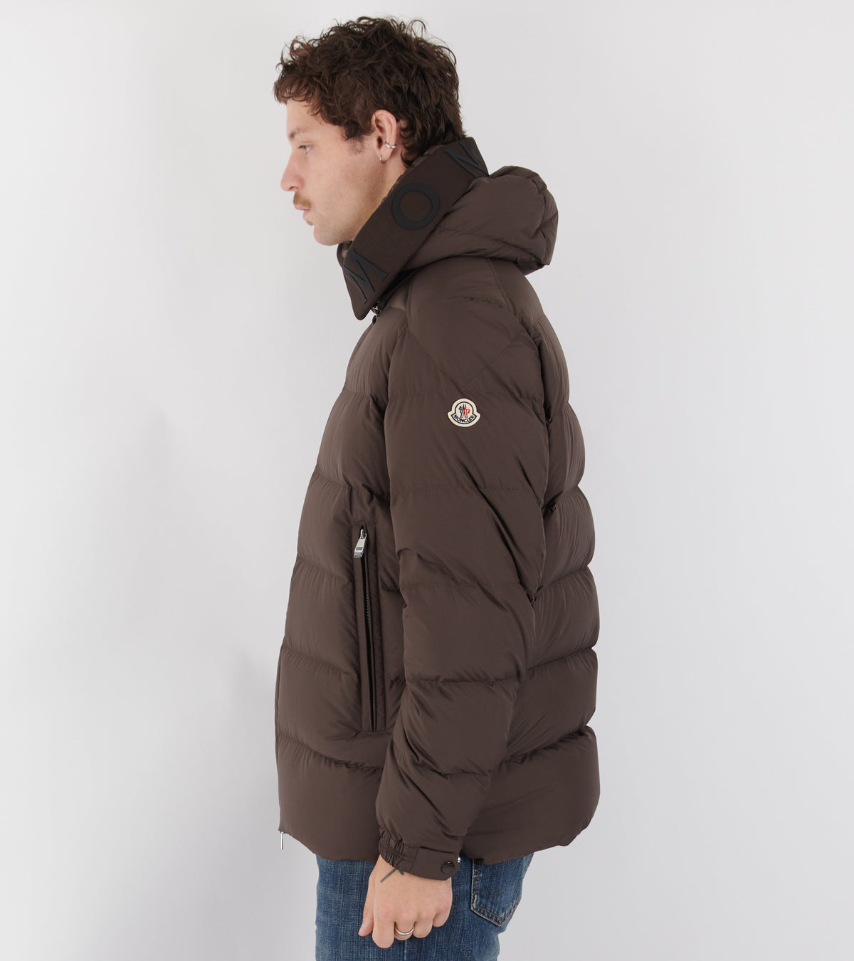 Orvelle Hooded Mid-Length Down Jacket Brown