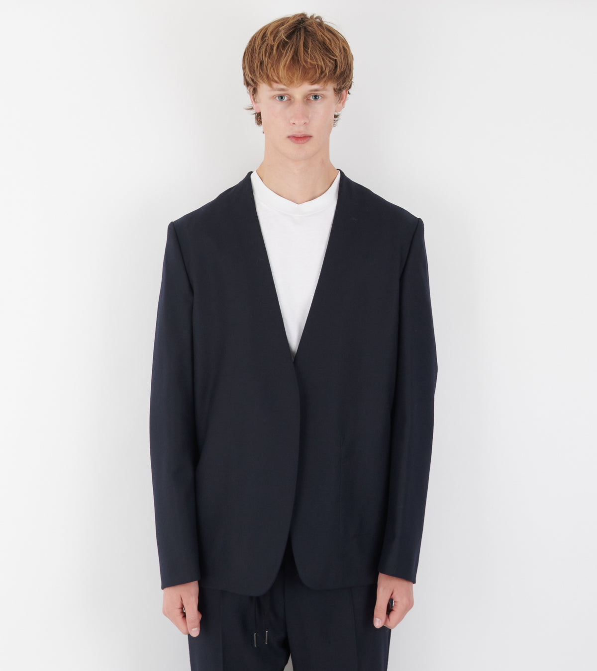 Minimal Wool Jacket Navy