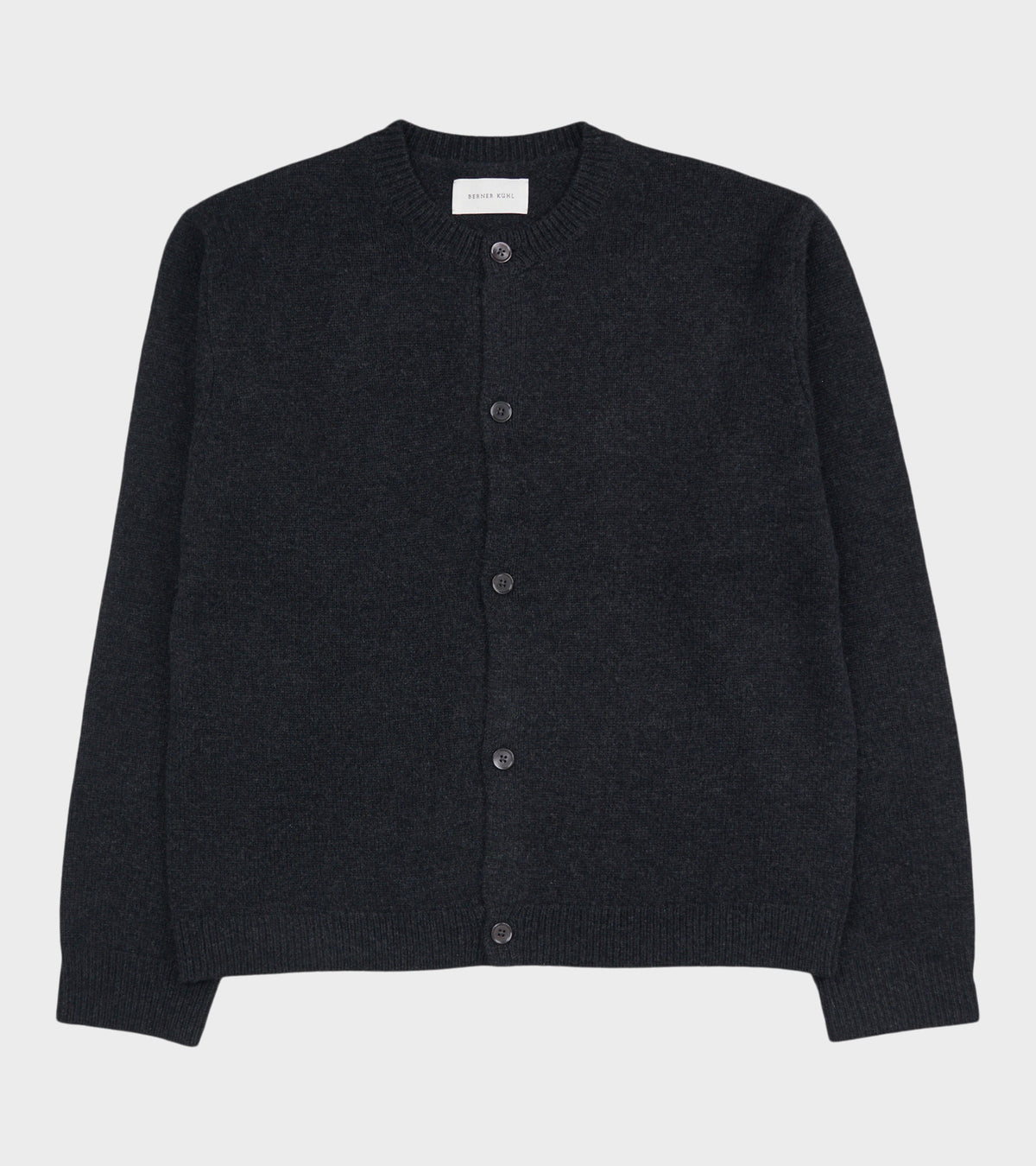 Cardigan Boiled Wool Charcoal