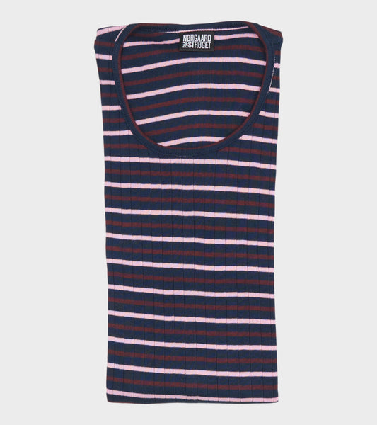 101 Rib Tricolore Marine/Aubergine/Pink