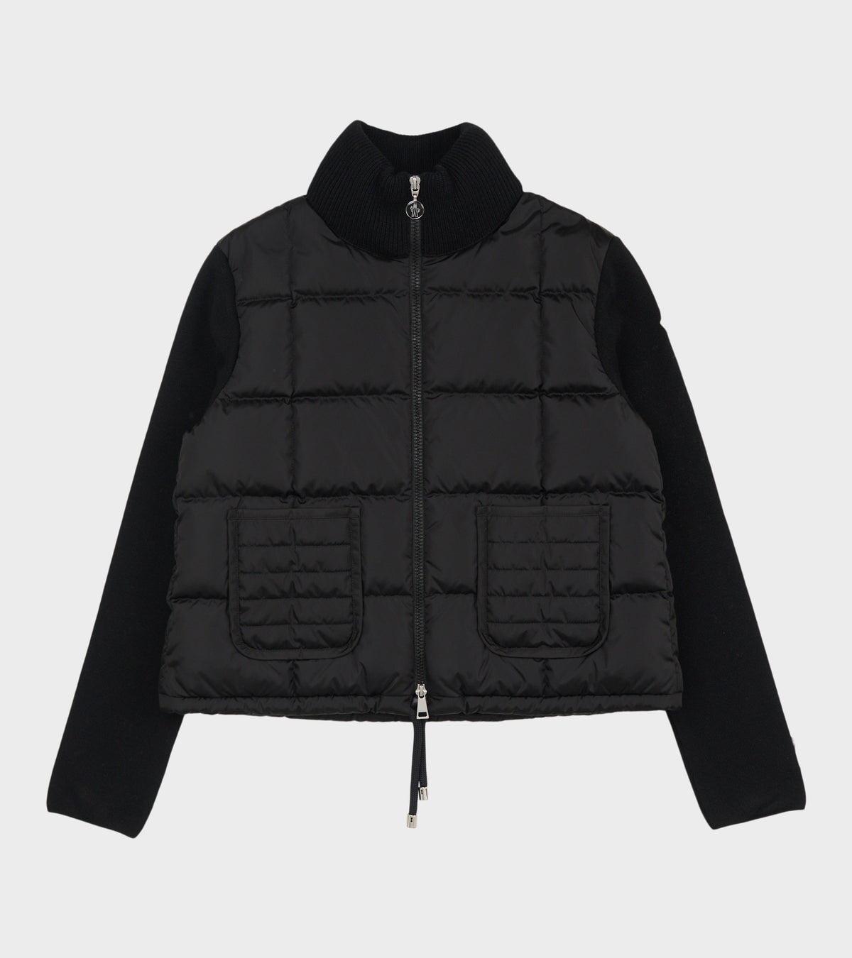 Quilted Knit Cardigan Black