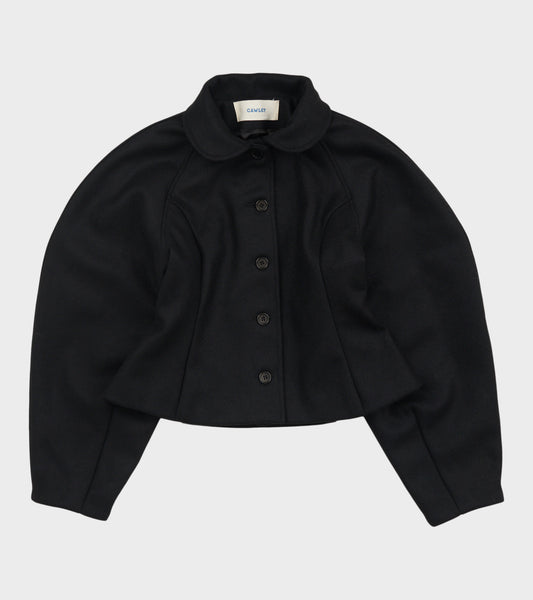 British Melton Wool Heidi Boned Jacket Black