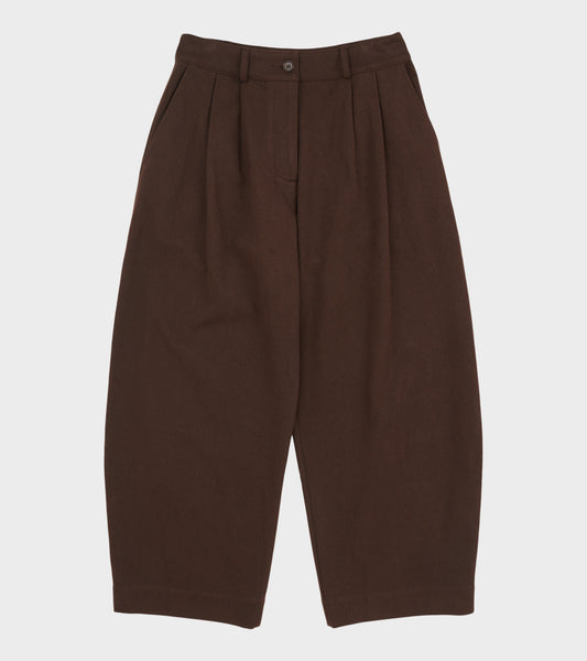 Japanese Cotton/Linen Gabardine Robyn Trouser P16 Espresso