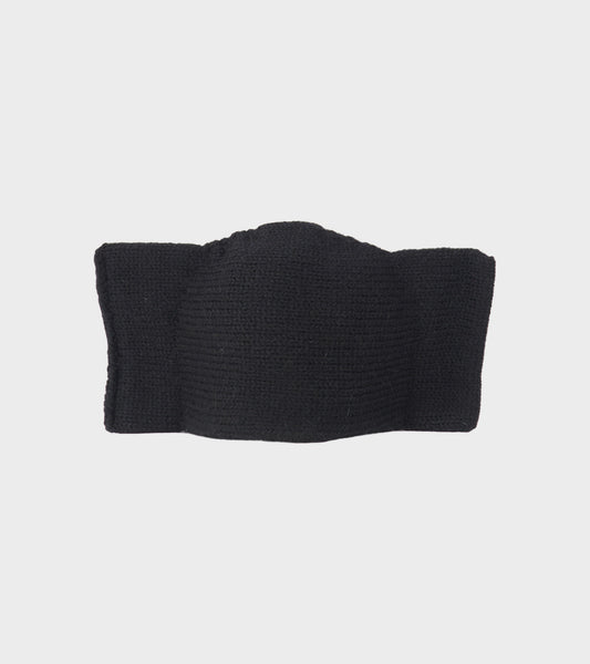 Brushed British Merino Wool Bow Hat Jet Black