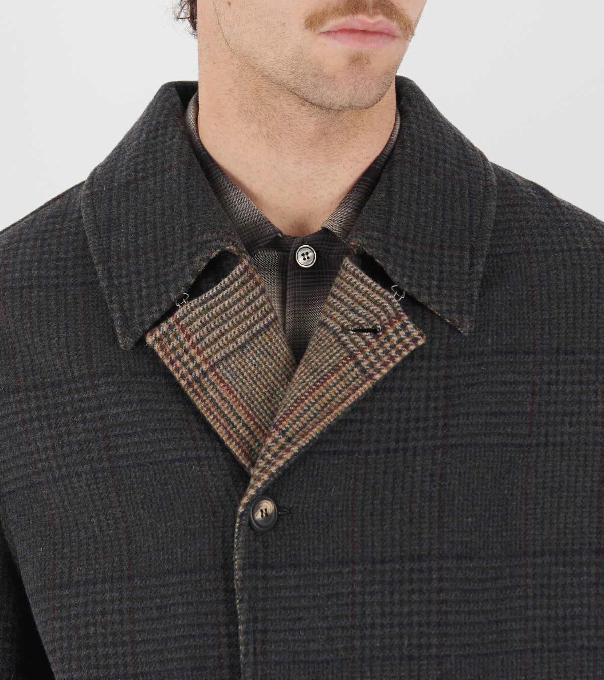 Collapse Carcoat Bishop Check Tempered Wool