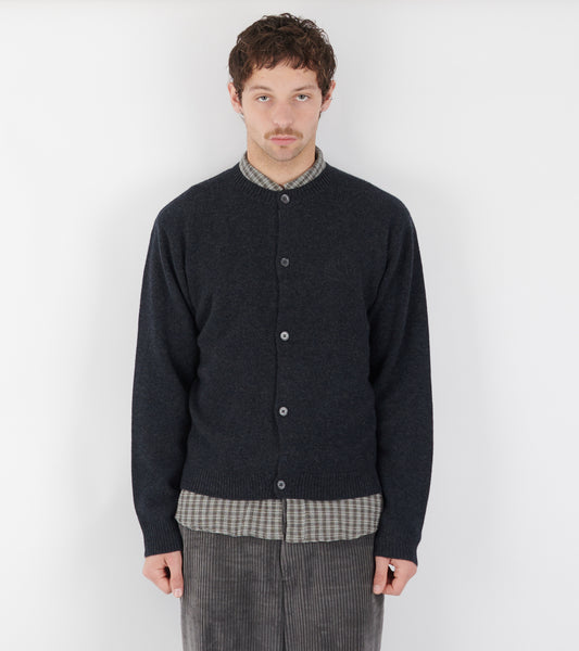 Cardigan Boiled Wool Charcoal