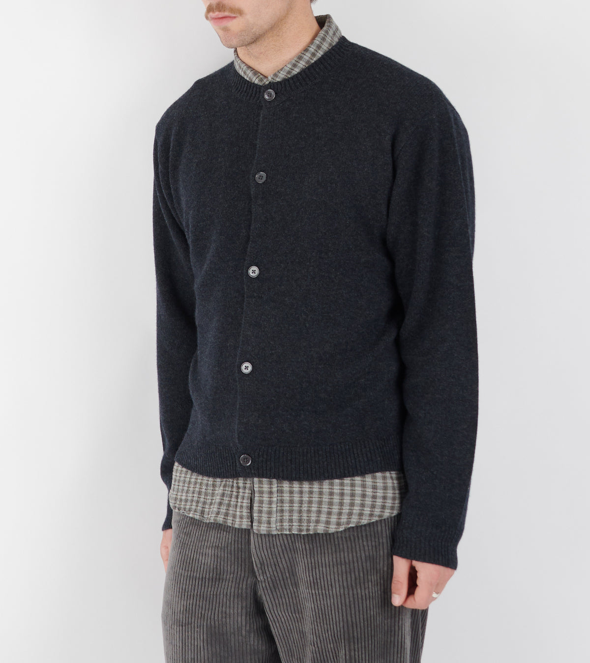 Cardigan Boiled Wool Charcoal