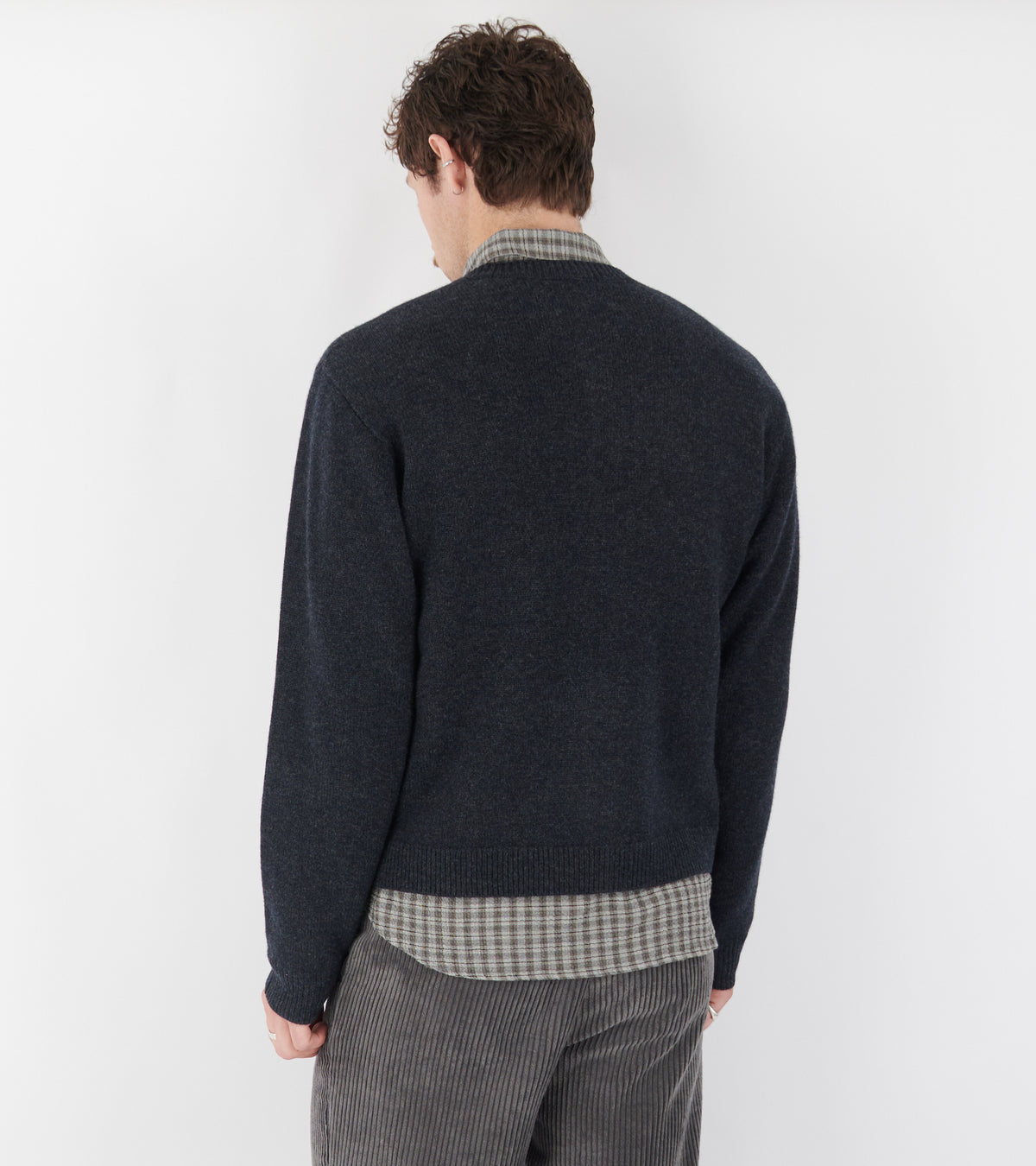 Cardigan Boiled Wool Charcoal