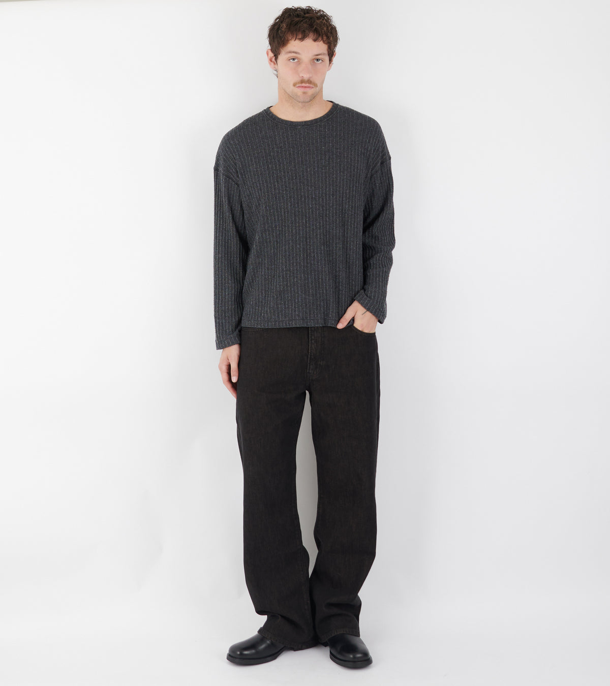 Round Neck Sweater Dark Grey