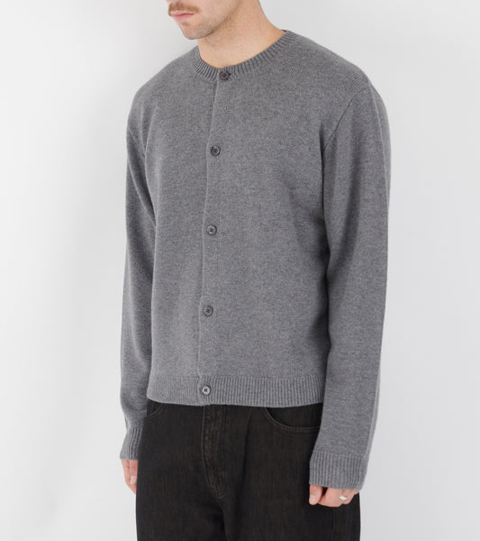 Cardigan Boiled Wool Light Grey