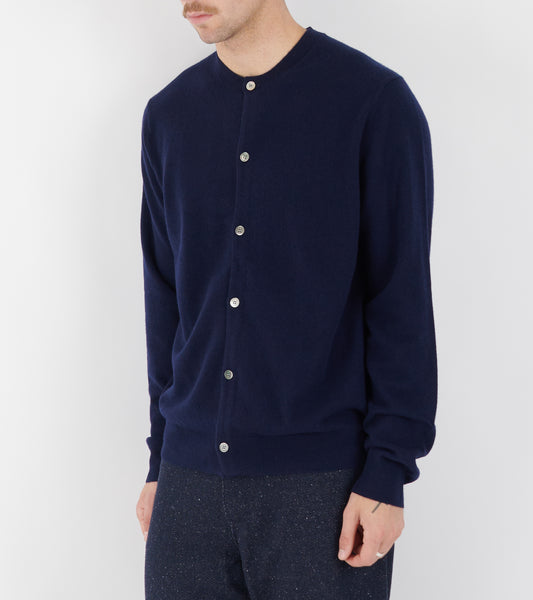 O-neck Lambswool Cardigan Navy