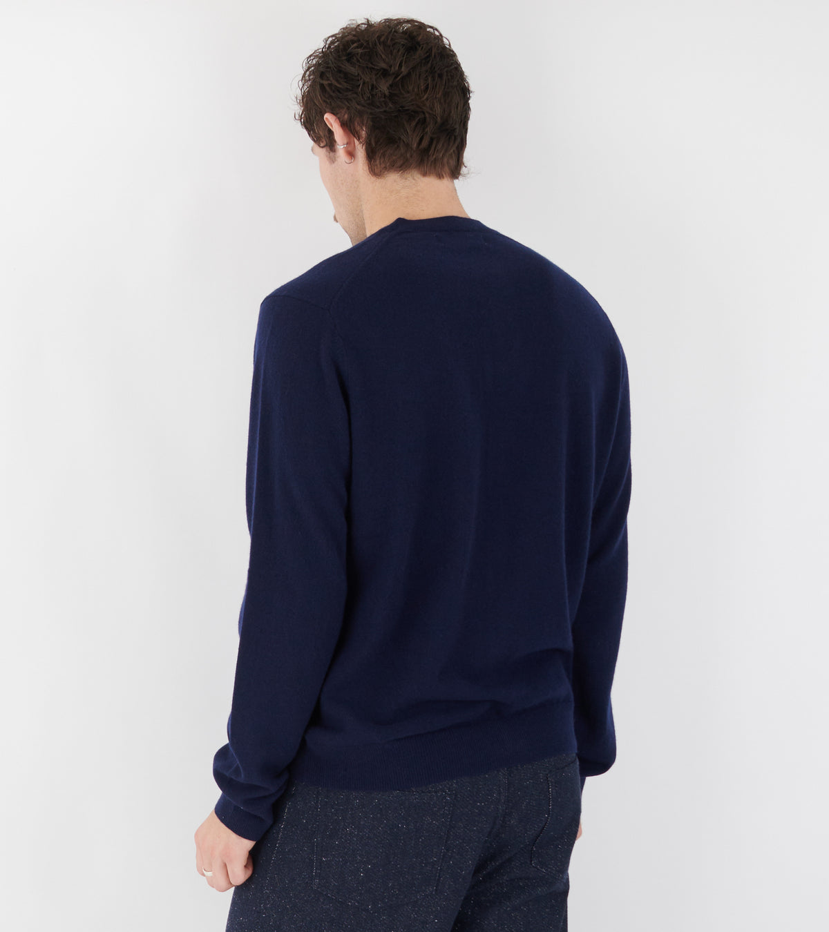 O-neck Lambswool Cardigan Navy