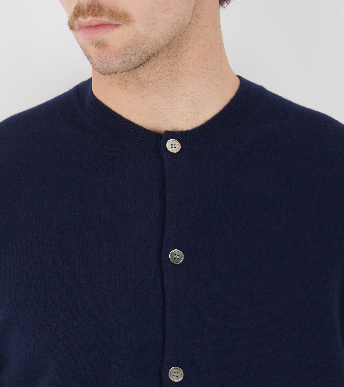 O-neck Lambswool Cardigan Navy