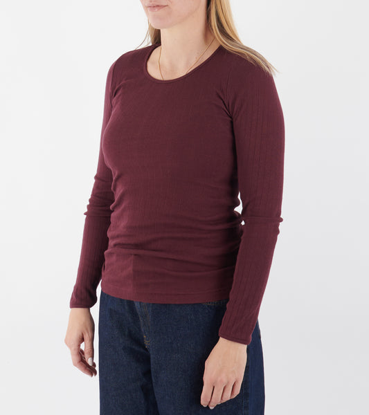 101 Rib Solid Colour Aubergine