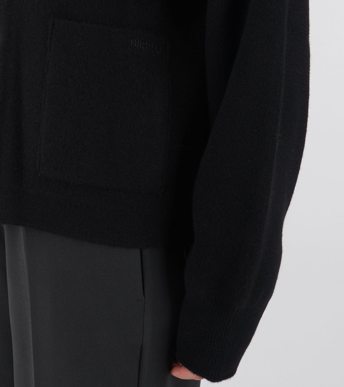 Merino Round Cardigan Black