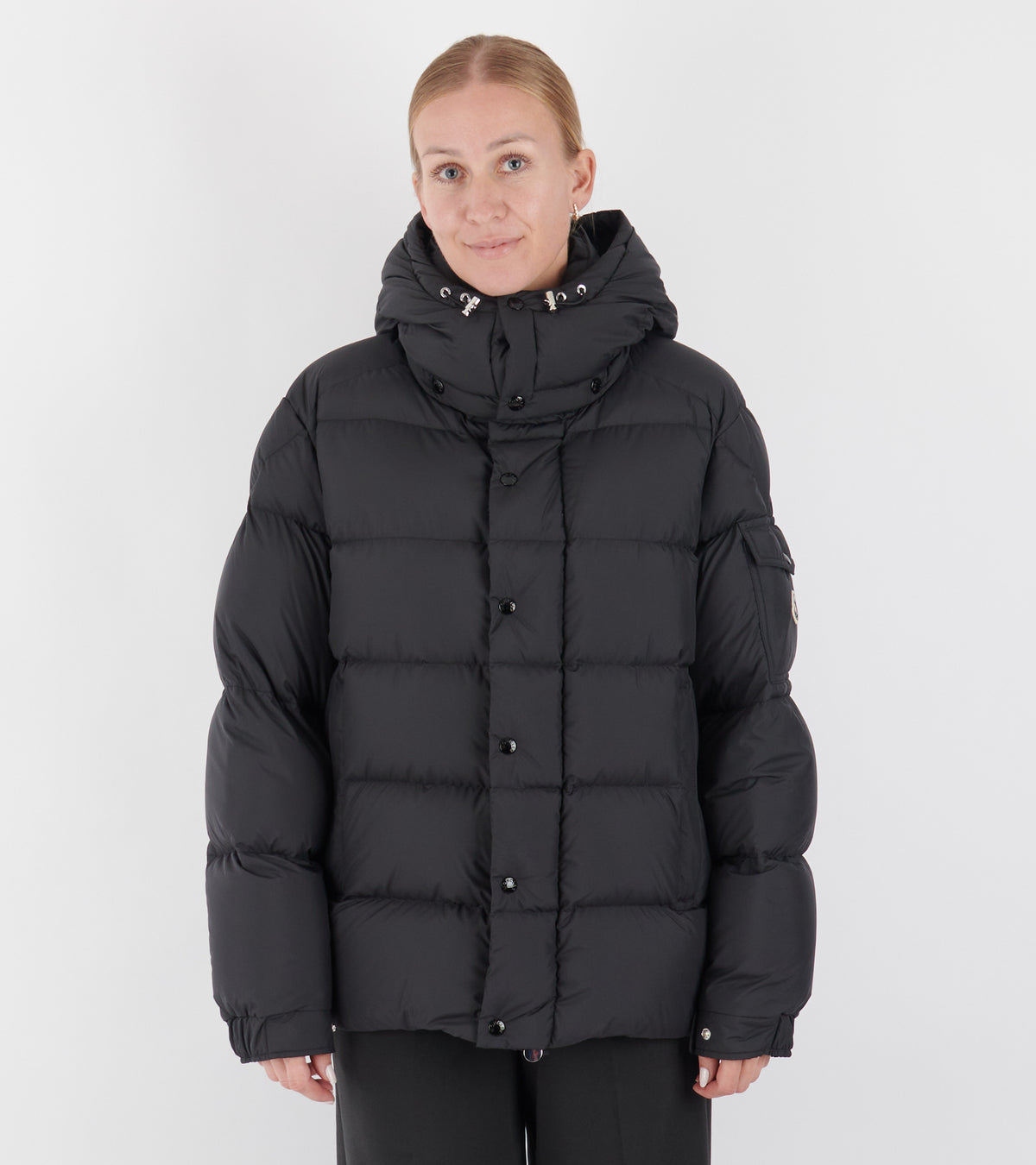 Moncler Maya 70 Hooded Down Jacket Black