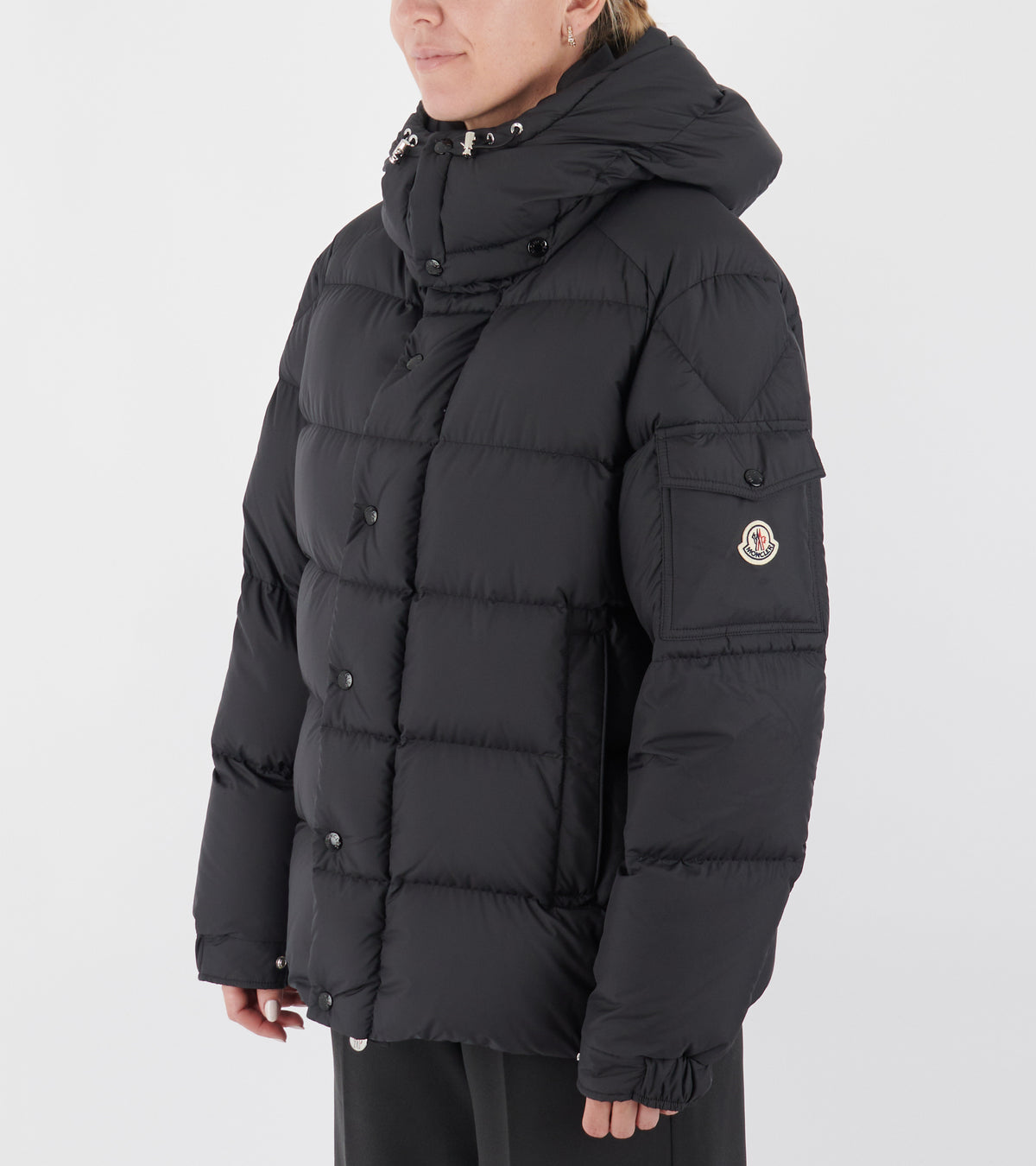 Moncler Maya 70 Hooded Down Jacket Black