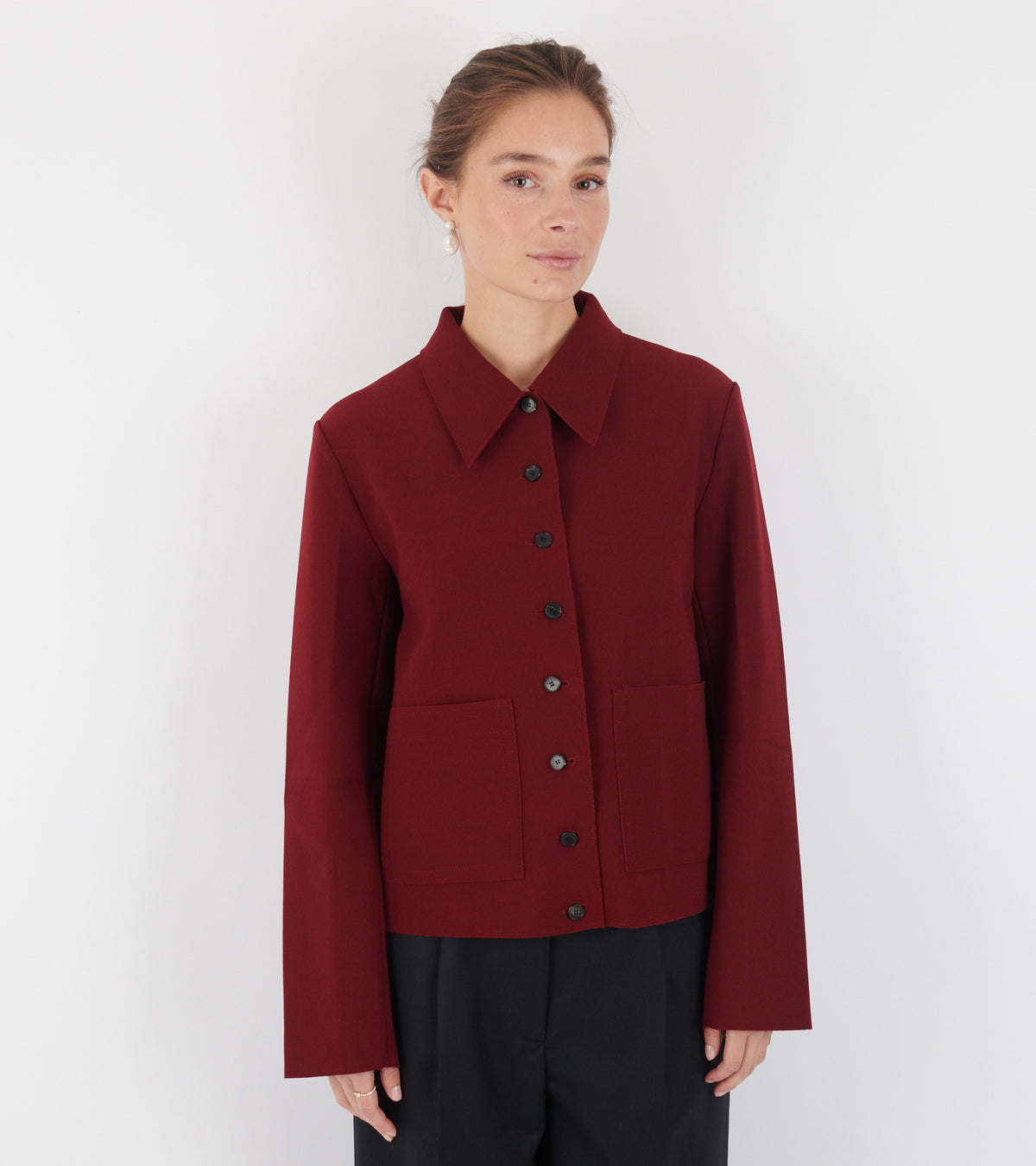 Lay3 Point Collar Jacket Burgundy