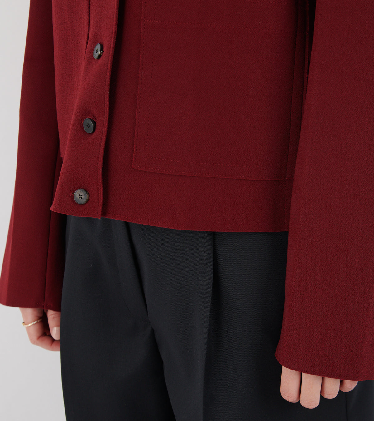 Lay3 Point Collar Jacket Burgundy