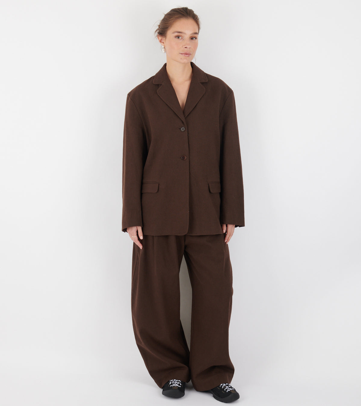 Japanese Cotton/Linen Gabardine Robyn Trouser P16 Espresso