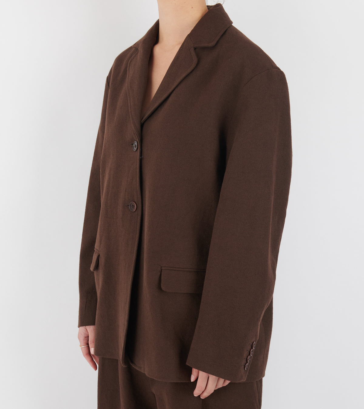 Japanese Cotton/Linen Gabardine Andie Blazer Espresso