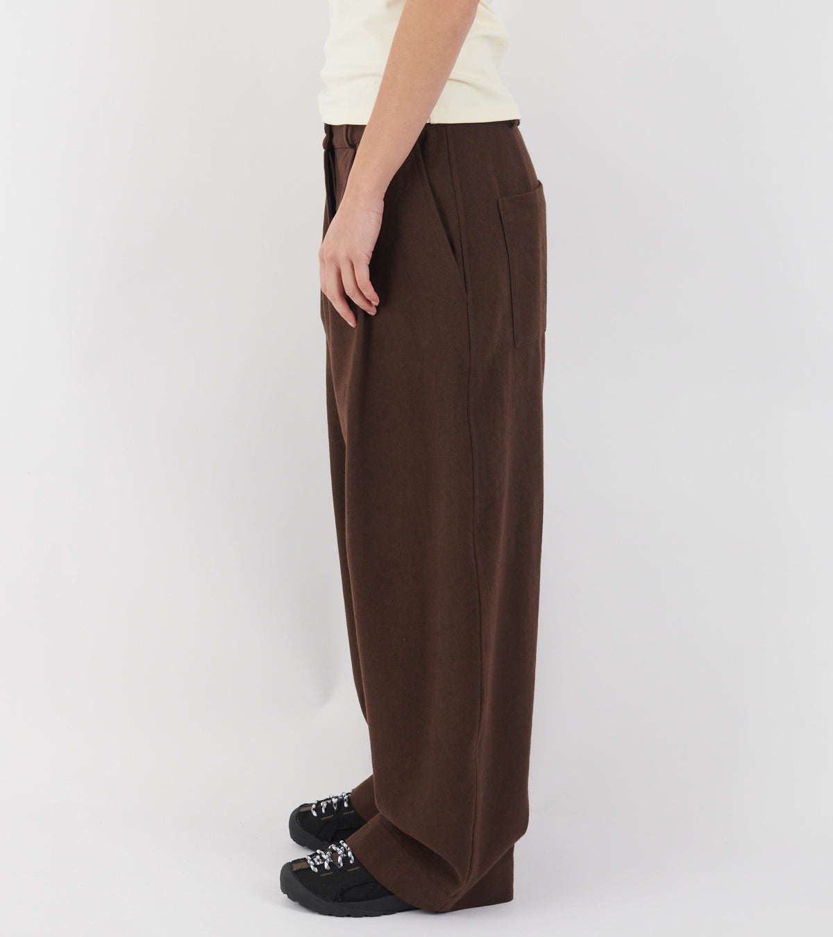 Japanese Cotton/Linen Gabardine Robyn Trouser P16 Espresso