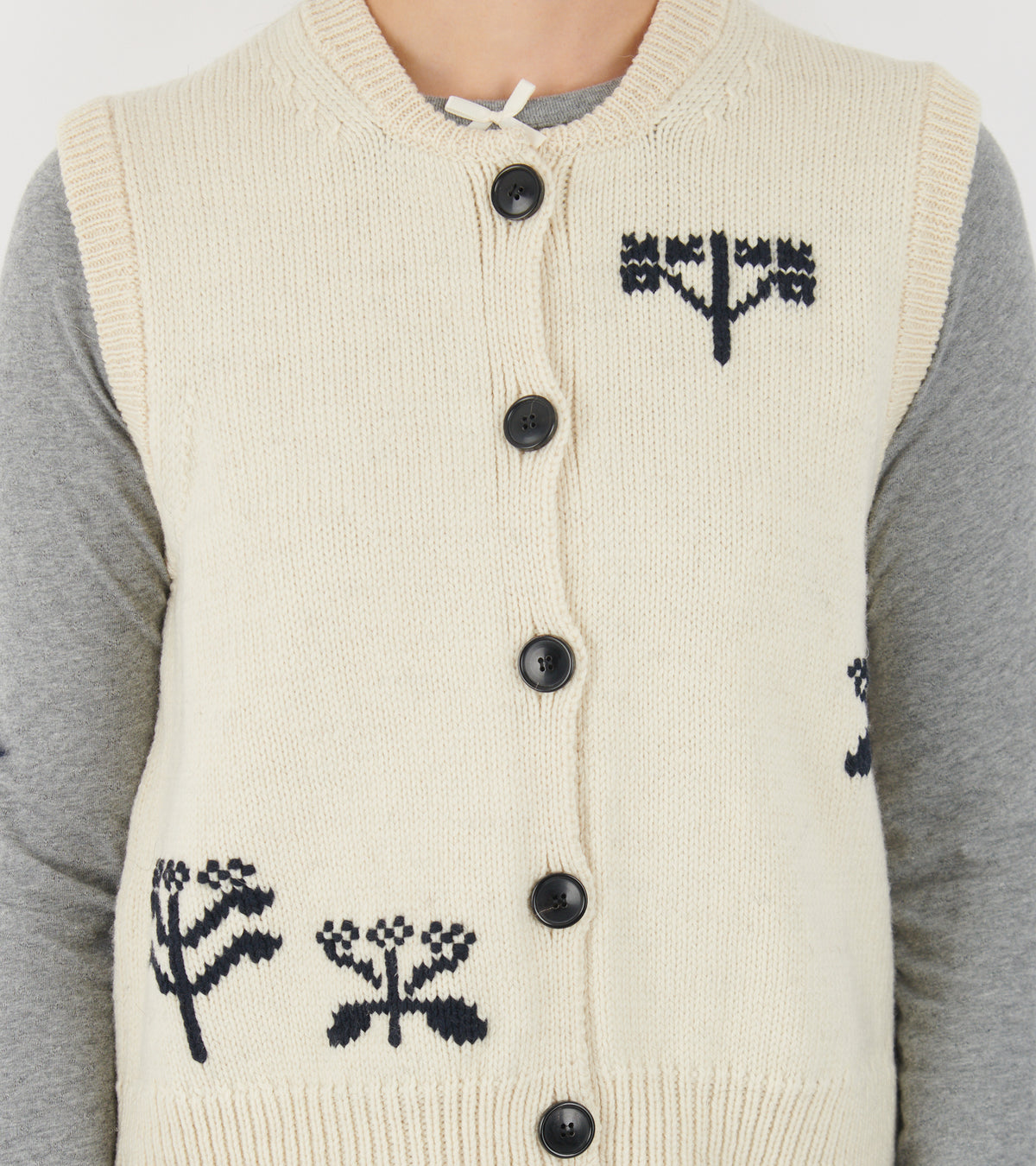 Macha Vest Mix Pure Ecru