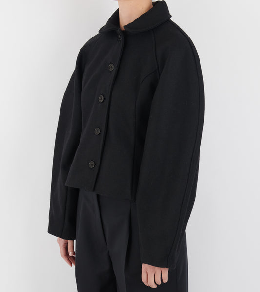 British Melton Wool Heidi Boned Jacket Black