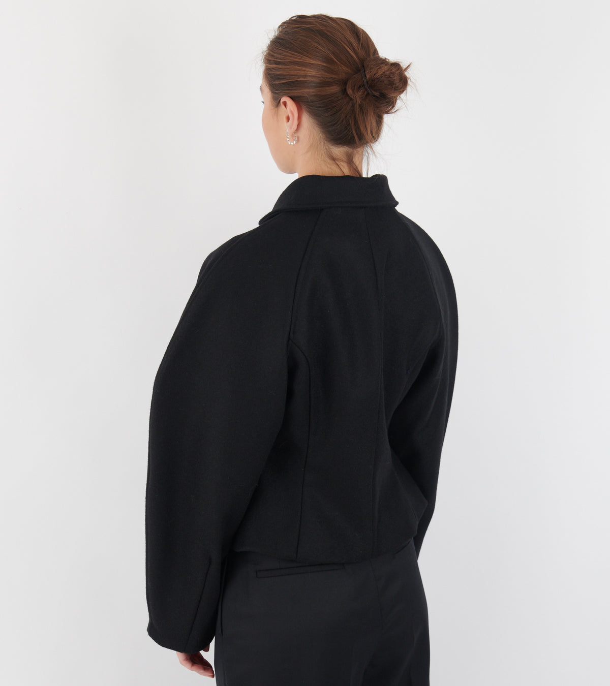British Melton Wool Heidi Boned Jacket Black