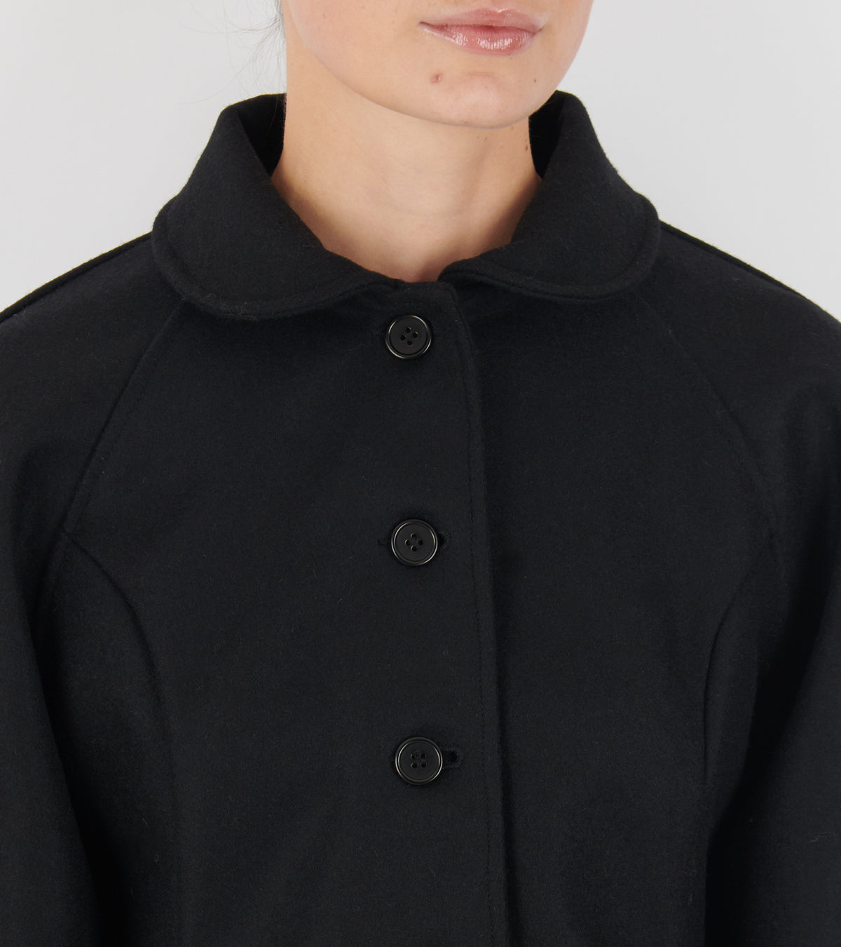 British Melton Wool Heidi Boned Jacket Black