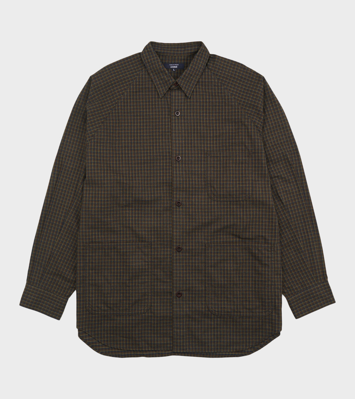 Cotton Check Shirt Brown