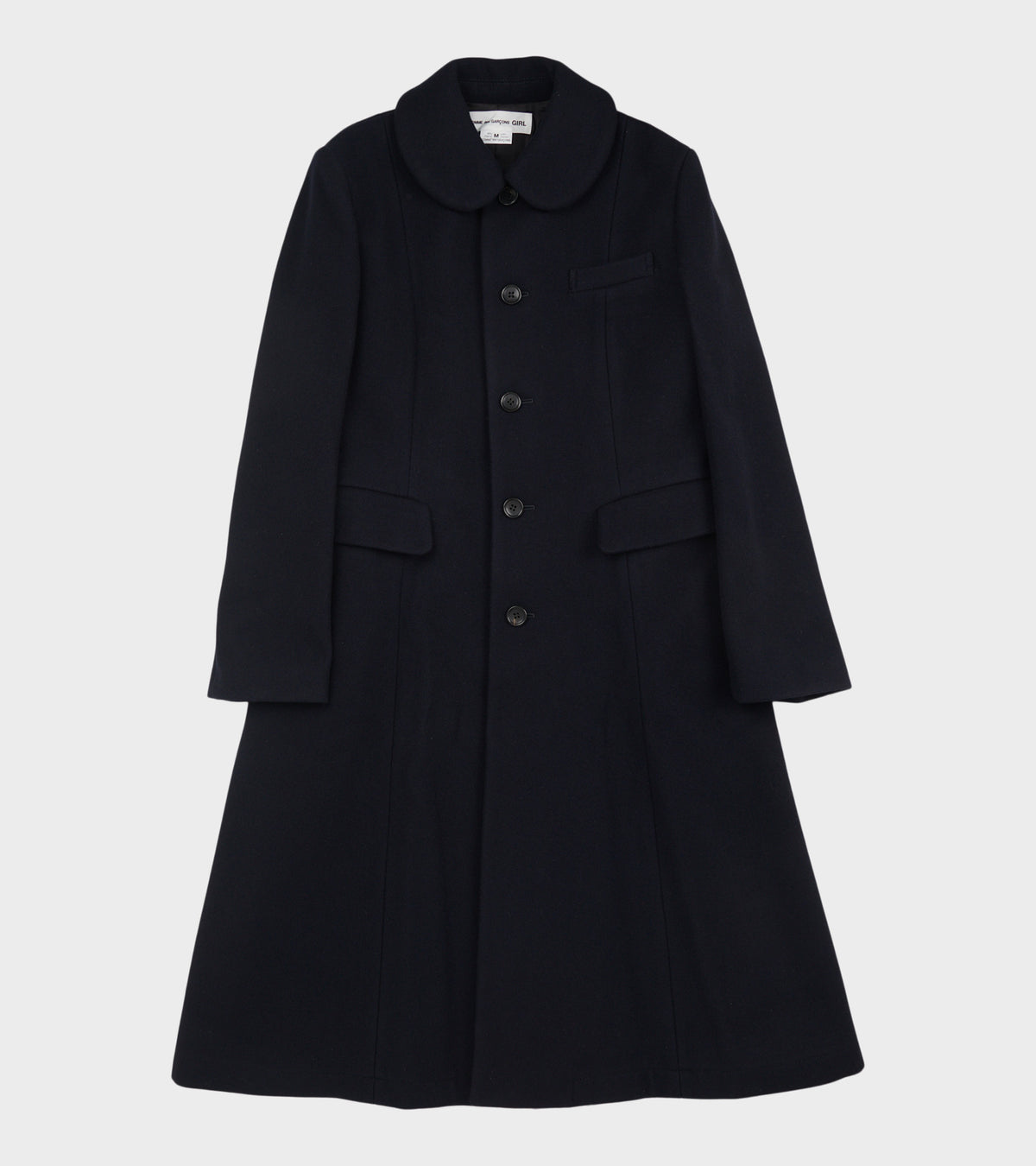 Long Wool Ladies Coat Navy