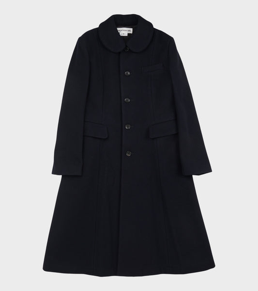 Long Wool Ladies Coat Navy