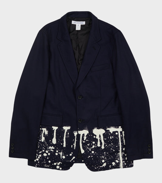 Printed Wool Blazer Navy / Off White