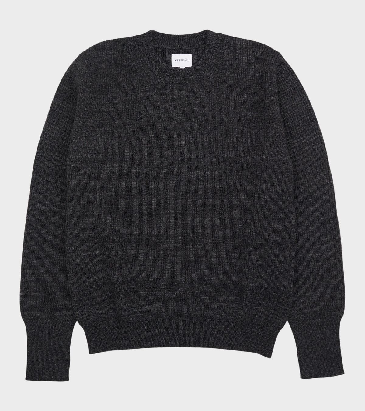 Henning Cotton Wool Rib Sweater Dark Grey Melange