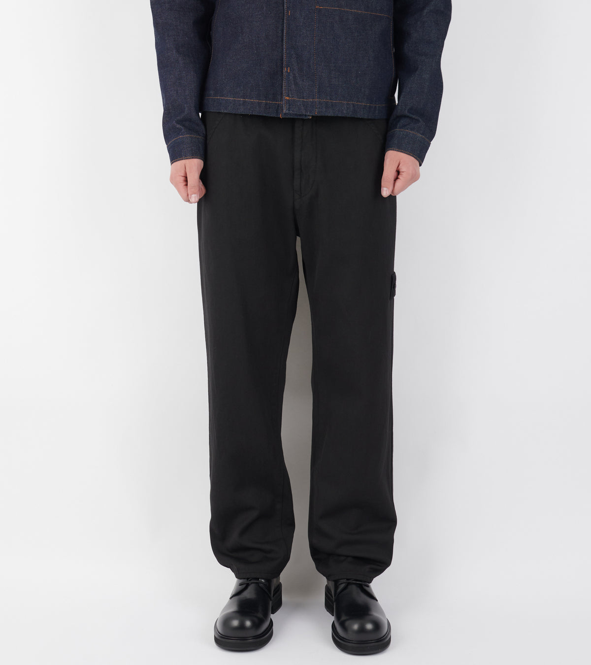 Wool Blend Regular Pants Black