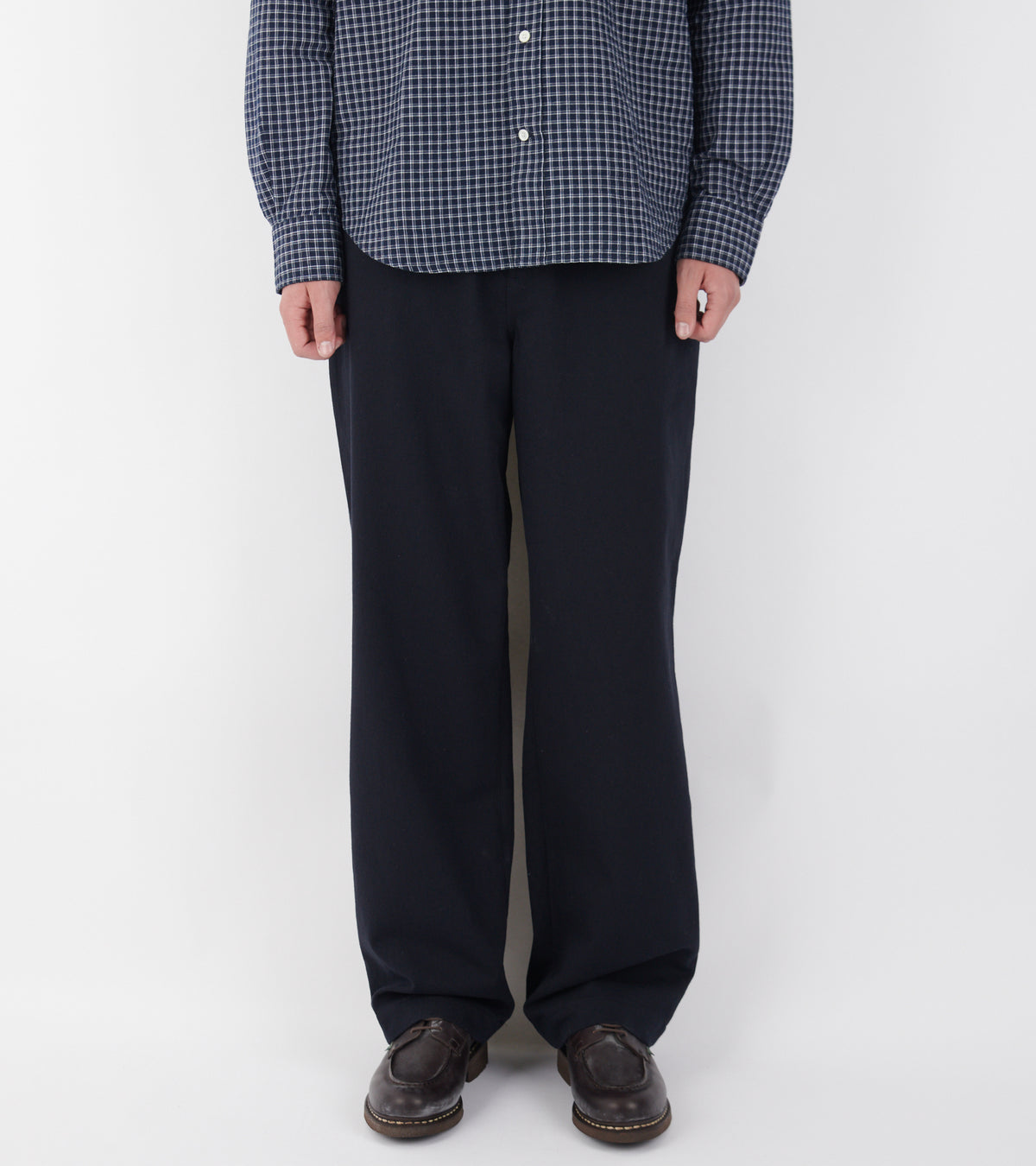 Hengifoss High Waist Cotton Wool Twill Trouser Dark Navy