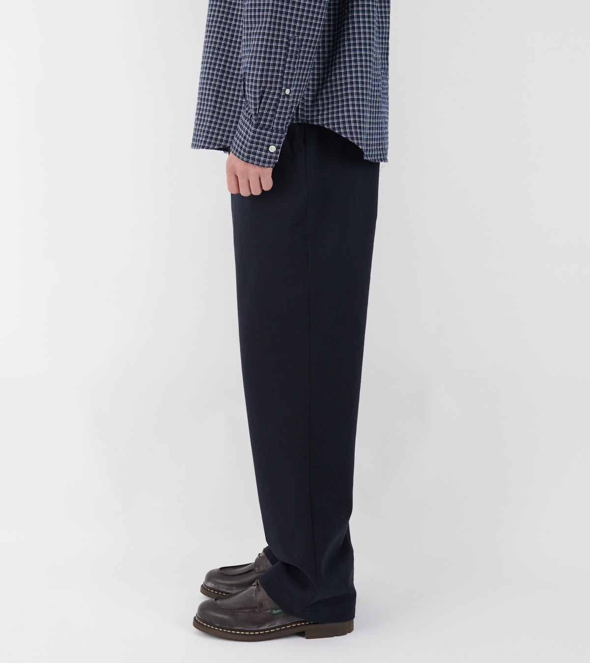 Hengifoss High Waist Cotton Wool Twill Trouser Dark Navy