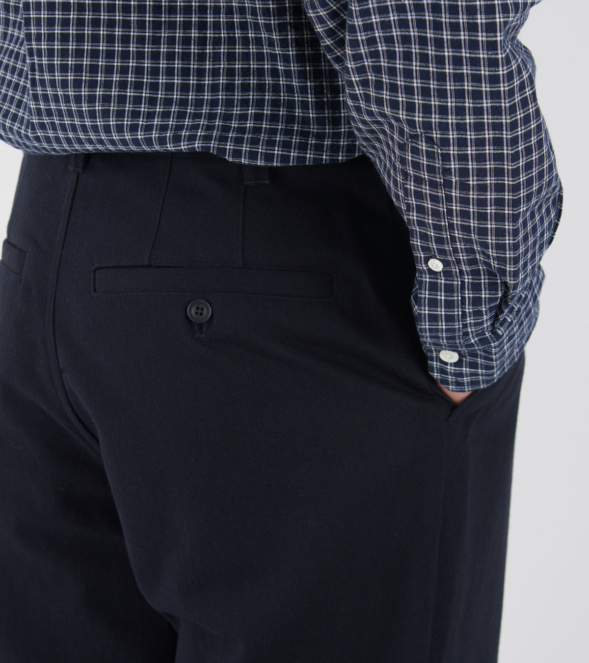 Hengifoss High Waist Cotton Wool Twill Trouser Dark Navy