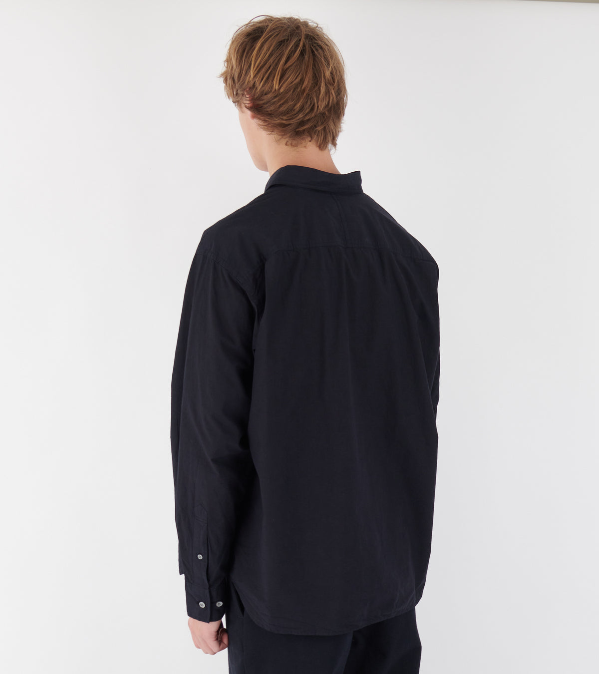 Falster Cotton Tencel Jet Oversize Shirt Dark Navy