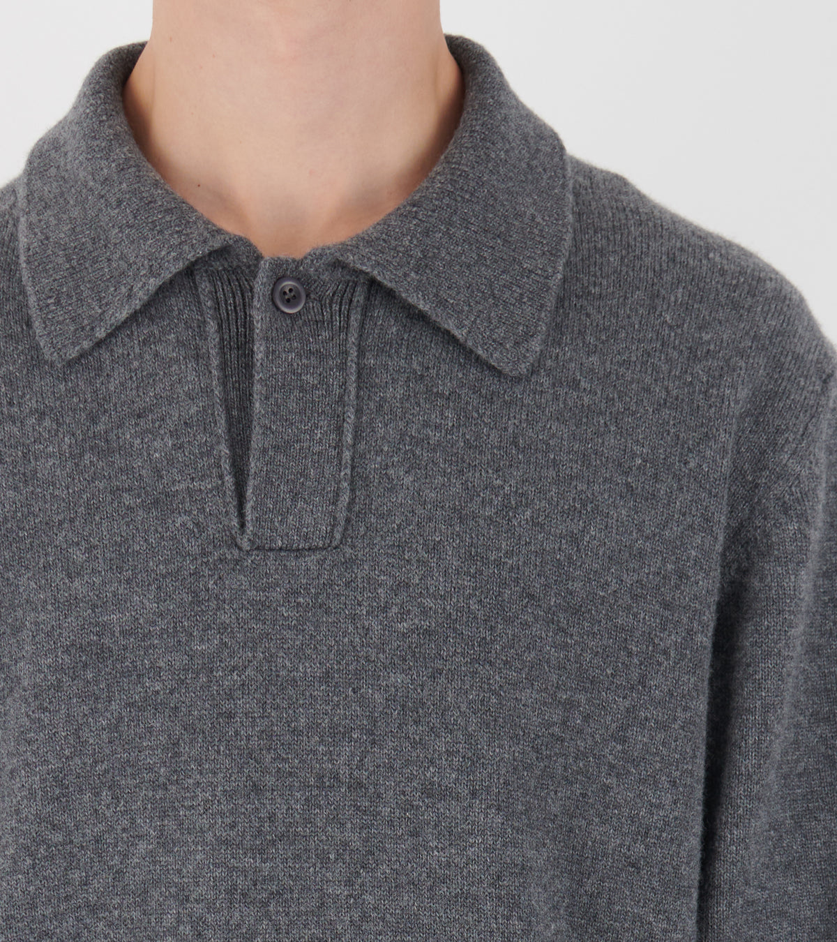 Anholt Lambswool Polo Grey Melange
